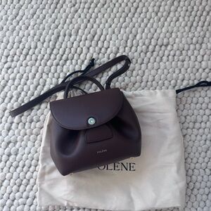 Polene Small Crossbody Bag in Dark Brown Leather